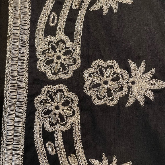 Vintage Boho Y2K Old Navy Black Silver Embroidered Skirt NWT - Picture 11 of 16